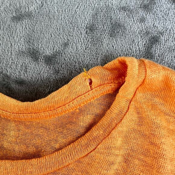J. Jill Love Linen Boxy Short Sleeve T-Shirt Womens Size L Orange 100% Linen - Picture 6 of 13